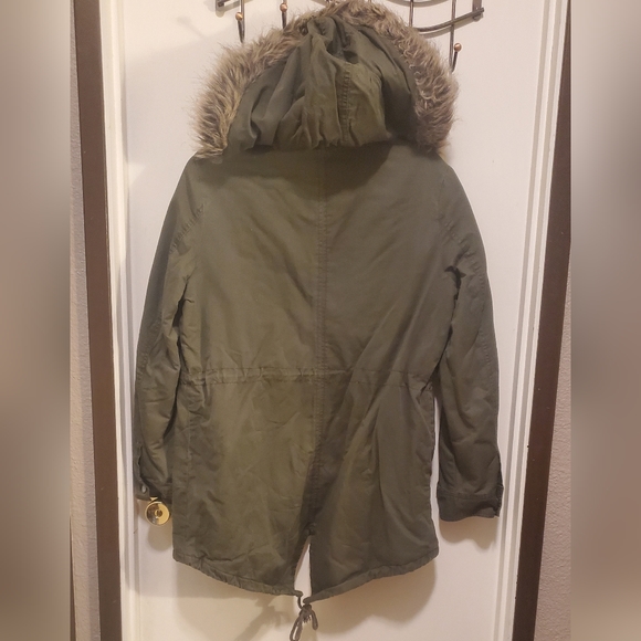 Forever21, Large, green, jacket, with hood. - Picture 3 of 4